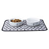 Pet Bowl Paw Patch Stripe Gray Medium 6X2 Set/2 Image 2