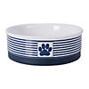 Pet Bowl Paw Patch Stripe Nautical Blue Medium 6X2 Image 1