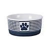 Pet Bowl Paw Patch Stripe Nautical Blue Small 4.25X2 Set/2 Image 2