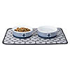 Pet Bowl Paw Patch Stripe Nautical Blue Small 4.25X2 Set/2 Image 3