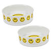 Pet Bowl Smiley Face, Large 7.5Dx2.4H (Set Of 2) Image 1