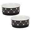 Pet Bowl Trellis Paw Black Small 4.25Dx2H (Set Of 2) Image 1