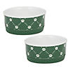 Pet Bowl Trellis Paw Hunter Green Small 4.25Dx2H (Set Of 2) Image 1