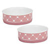 Pet Bowl Trellis Paw Rose Medium 6Dx2H (Set Of 2) Image 1