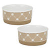 Pet Bowl Trellis Paw Taupe Small 4.25Dx2H (Set Of 2) Image 1