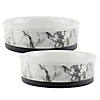 Pet Bowl White Marble Small 4.25X2 Set/2 Image 1