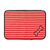 Pet Mat Red Stripe Embroidered Bone Image 1