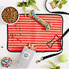 Pet Mat Red Stripe Embroidered Bone Image 3