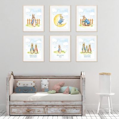 Peter Rabbit Watercolor Blue First We Image 3