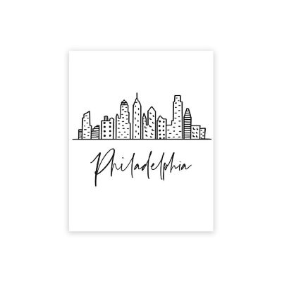 Philadelphia Skyline BW 16x20in 1-Pack Image 1
