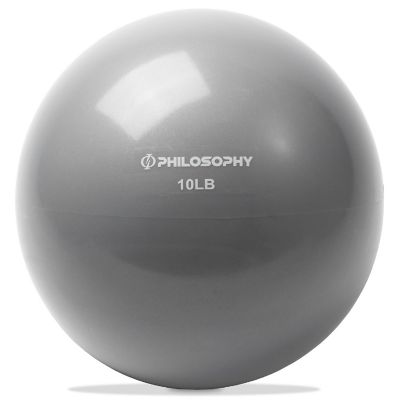 Philosophy Gym Toning Ball, 10 LB, Gray - Soft Weighted Mini Medicine Ball Image 1