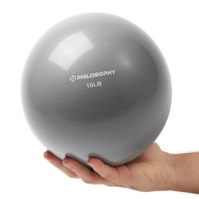 Philosophy Gym Toning Ball, 10 LB, Gray - Soft Weighted Mini Medicine Ball Image 1