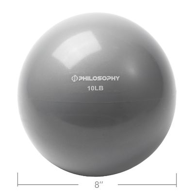 Philosophy Gym Toning Ball, 10 LB, Gray - Soft Weighted Mini Medicine Ball Image 3