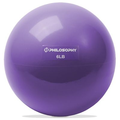 Philosophy Gym Toning Ball, 6 LB, Purple - Soft Weighted Mini Medicine Ball Image 1