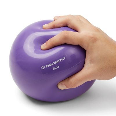 Philosophy Gym Toning Ball, 6 LB, Purple - Soft Weighted Mini Medicine Ball Image 2