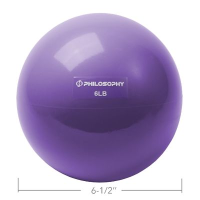 Philosophy Gym Toning Ball, 6 LB, Purple - Soft Weighted Mini Medicine Ball Image 3