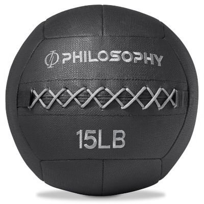 Philosophy Gym Wall Ball, 15 LB - Soft Shell Weighted Medicine Ball with Non-Slip Grip Image 1