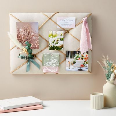 Photo Bulletin Board Linen Memory Board Corkboard for Pictures Memo 16&quot;x12&quot; Image 1