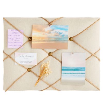 Photo Bulletin Board Linen Memory Board Corkboard for Pictures Memo 16&quot;x12&quot; Image 3