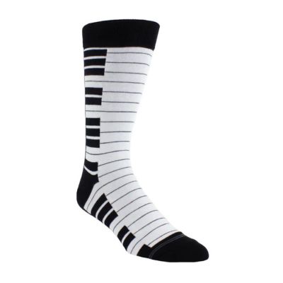 Piano Keyboard Socks Crew Knit 1 Pair Image 1