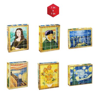 PicassoTiles 1" Magnetic Puzzle Cubes World Famous Paintings - 20pcs Image 3