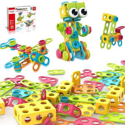 PicassoTiles 115 Piece Engineering Construction Toy with Hand Tools Image 1