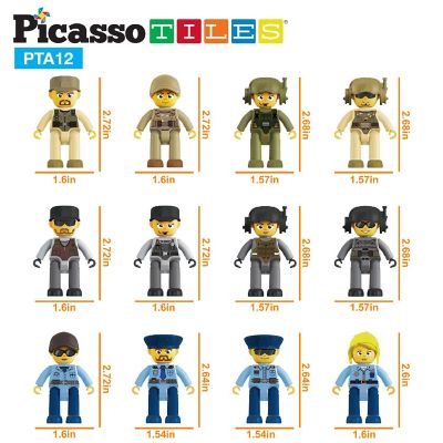 PicassoTiles 12 Piece Law Enforcement Character Figure Set Image 3