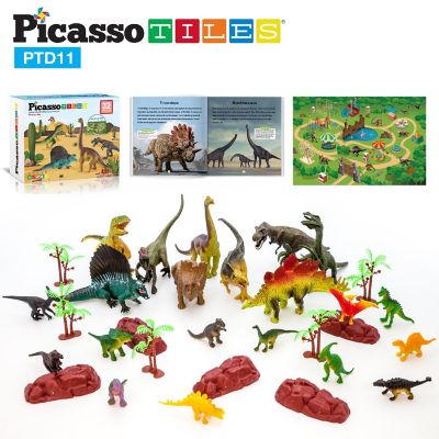 PICASSOTILES 32pc Dinosaur Action Figures w/ Play Mat Image 1