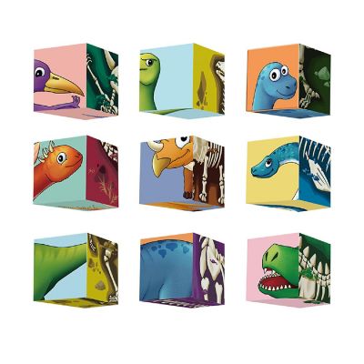 PicassoTiles - 63 Piece Dinosaur Magnetic Puzzle Cube Sensory Toy Kit PMC63 Image 3