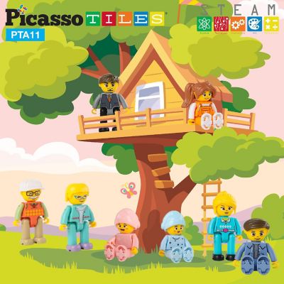 PicassoTiles 8 Piece Family Character Figure Set Image 1