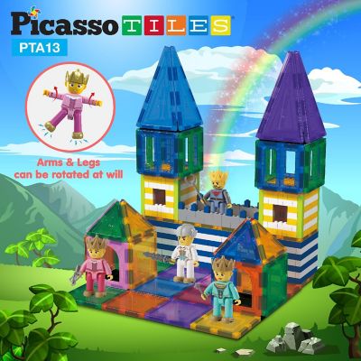 PicassoTiles 8 Piece Medieval King and Knights Character Figure Set Image 1