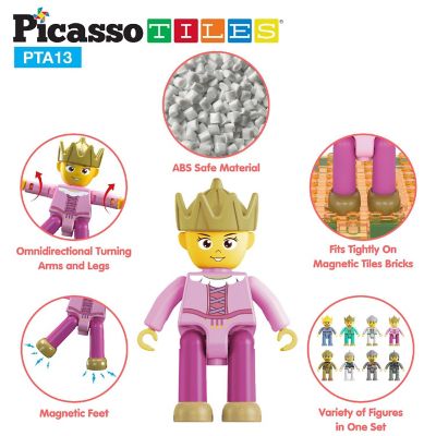 PicassoTiles 8 Piece Medieval King and Knights Character Figure Set Image 3