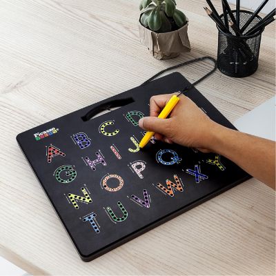 PicassoTiles - Double-Sided Magnetic Drawing Board 12x10 Upper Lower Case PTB03-BLK Image 2