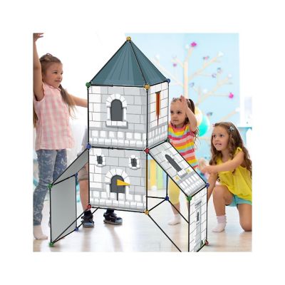 PicassoTiles Fort Building Tent Castle Theme Set Image 1