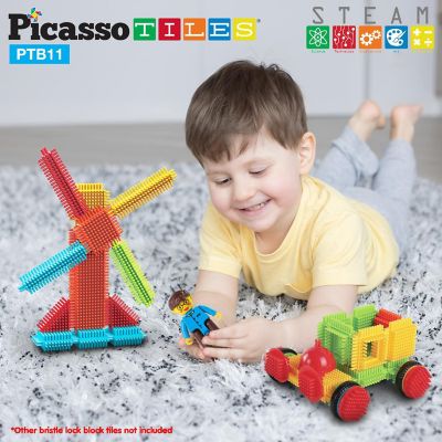 PicassoTiles HedgeHog Blocks 4 Piece Family Character People Figure Set Image 1
