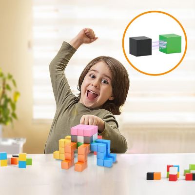 PicassoTiles PMC302 Magnet Cube Building Blocks 80 Pieces 1.2" Magnetic Cubes Toy Image 1