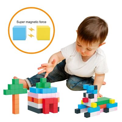 PicassoTiles PMC303 Magnet Cube Building Blocks 108 Pieces 1.2" Magnetic Cubes Toy Image 1
