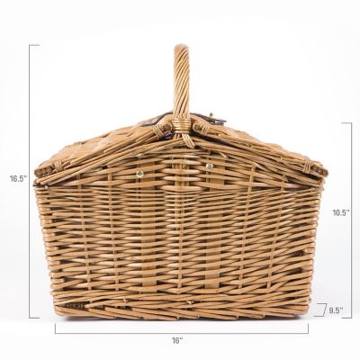 Piccadilly Picnic Basket - Red &amp; White Plaid Pattern Image 2