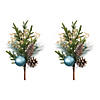 Pine Spray W/Ornament (Set Of 2) 18.5"H Plastic Image 2