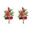 Pine Spray With Berry And Ornament (Set Of 2) 16"H Plastic Image 2