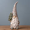 Pine Tree Trunk Gnome Statue (Set Of 2) 13.5"H Resin Image 1