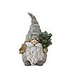 Pine Tree Trunk Gnome With Wreath Accent (Set Of 2) 8.5"H, 9.75"H Resin Image 1