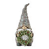 Pine Tree Trunk Gnome With Wreath Accent (Set Of 2) 8.5"H, 9.75"H Resin Image 2