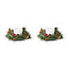 Pine W/Magnolia Leaf & Berry Candle Ring (Set Of 2) 16"D Pvc (Fits A 6" Candle) Image 1