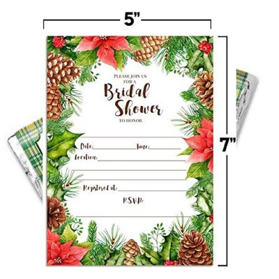 Pinecone and Holly Invitations 40pc. by AmandaCreation Image 3