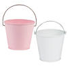 Pink & White Mini Metal Pails Kit - 24 Pc. Image 1