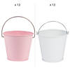 Pink & White Mini Metal Pails Kit - 24 Pc. Image 1