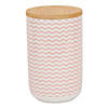 Pink Chevron Ceramic Treat Canister Image 1