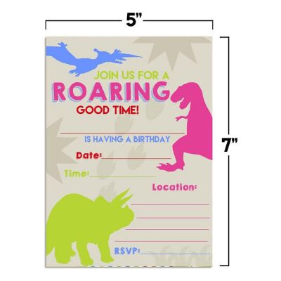Pink Dinosaur Invitations 40pc. by AmandaCreation Image 1