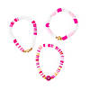 Pink Disc Bead Friendship Bracelets - 12 Pc. Image 1